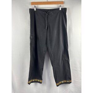 Prana Mens Black Cargo Pants With Decorative Hem Size S
